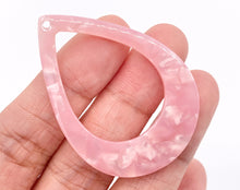 Cargar imagen en el visor de la galería, Pendientes de lágrima hueca de acetato de 33x45mm, accesorios para pendientes de acetato para la fabricación de joyas, 6 colores disponibles, 8 Uds.