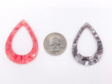 Cargar imagen en el visor de la galería, Pendientes de lágrima hueca de acetato de 33x45mm, accesorios para pendientes de acetato para la fabricación de joyas, 6 colores disponibles, 8 Uds.