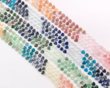 Cargar imagen en el visor de la galería, 6mm Heart Shape Hand Cut Mixed Gemstone Beads Valentine's Day Heart Beads 14-15" Dyed Jade/Quartz/African Turquoise/Lapis/Agate Etc 1 Strand