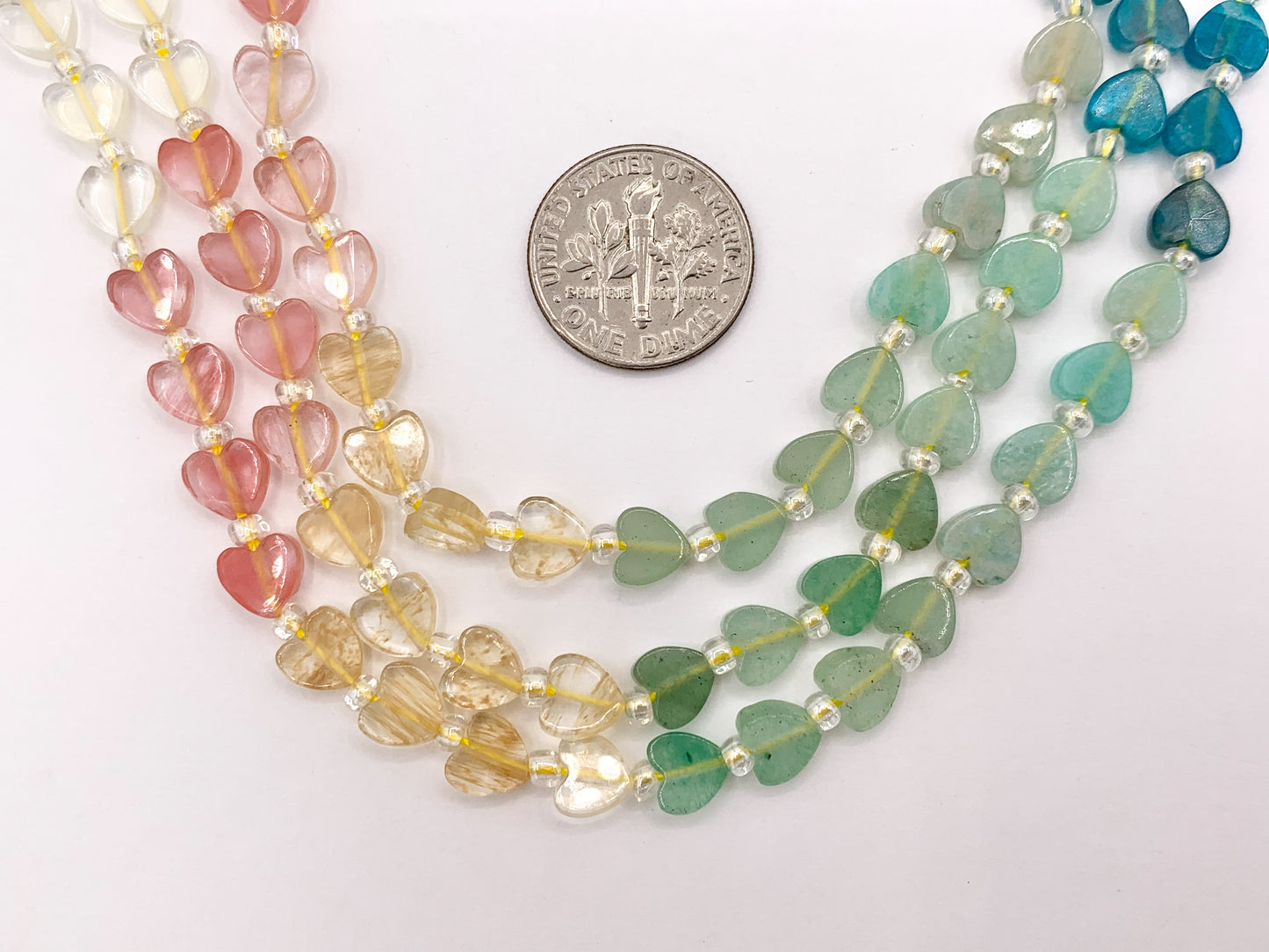 6mm Heart Shape Hand Cut Mixed Gemstone Beads Valentine's Day Heart Beads 14-15" Dyed Jade/Quartz/African Turquoise/Lapis/Agate Etc 1 Strand