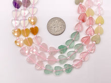 Cargar imagen en el visor de la galería, 8mm Heart Shape Hand Cut Mixed Gemstone Valentine's Day Beads 14-15" Dyed Jade/Quartz/Amethyst/Mookaite/Rhodonite Etc 1 Strand