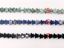 Cargar imagen en el visor de la galería, 6mm Star Shape Hand Cut Gemstone Beads Red Jasper/ Goldstone/ Rhodonite/ Peruvian Amazonite/ Lapis/ Black Obsidian 15"