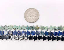 Cargar imagen en el visor de la galería, 6mm Star Shape Hand Cut Gemstone Beads Red Jasper/ Goldstone/ Rhodonite/ Peruvian Amazonite/ Lapis/ Black Obsidian 15"