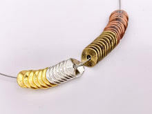 Cargar imagen en el visor de la galería, 9.5mm Pewter Shiny Smooth Wavy Spacer Beads in Gold, Silver, Antique Bronze, Copper 125g