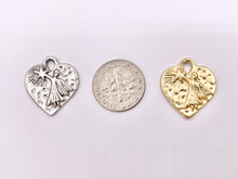 Cargar imagen en el visor de la galería, 18x20mm Pewter Angel with Wand Heart Charms Valentine's Day Heart Pendants in 8 Colors