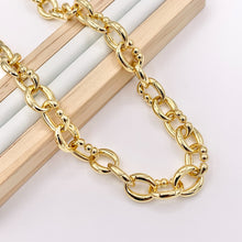 Load image into Gallery viewer, Chunky Oval Link Necklace 18K Gold Plated Copper Finished Necklace 17" + 1.5" Extension Link