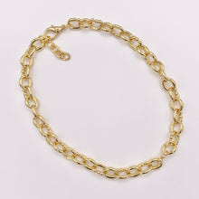 Load image into Gallery viewer, Chunky Oval Link Necklace 18K Gold Plated Copper Finished Necklace 17" + 1.5" Extension Link