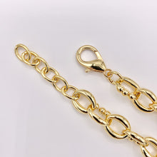 Load image into Gallery viewer, Chunky Oval Link Necklace 18K Gold Plated Copper Finished Necklace 17" + 1.5" Extension Link