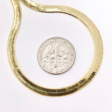 Cargar imagen en el visor de la galería, Herringbone Flat Step Cut Snake Chain Bracelets 7" with 1.2" Extension in 18K Gold Plated Copper 5 PCS