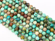Load image into Gallery viewer, Grade AAA Peruvian Turquoise Round Smooth Shiny Natural Green Gemstone Beads 6mm 8mm 10mm Around 15"