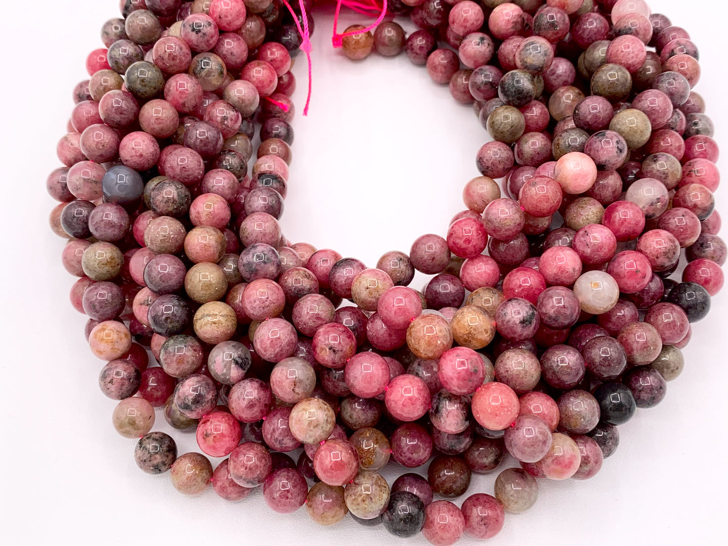 Rodonita de Zambia Redonda Lisa Brillante Natural Rosa Piedras Preciosas Cuentas 5mm 7mm 9mm Para La Fabricación de Joyas 15"