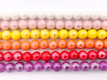 Load image into Gallery viewer, 10mm Electroplated Ceramic Porcelain Beads Large Hole Round Shiny Glossy Beads For Jewelry Making In 11 Colors Around 11"