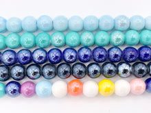Load image into Gallery viewer, 10mm Electroplated Ceramic Porcelain Beads Large Hole Round Shiny Glossy Beads For Jewelry Making In 11 Colors Around 11"