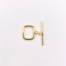 Load image into Gallery viewer, Minimalist Rectangular Toggle in Real Gold 18K Plated Over Copper 10 PCS