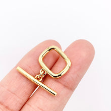 Load image into Gallery viewer, Minimalist Rectangular Toggle in Real Gold 18K Plated Over Copper 10 PCS