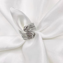 Cargar imagen en el visor de la galería, 18K Gold and Silver Plated Plain Wire Wrapped Bypass Adjustable Ring 5 PCS