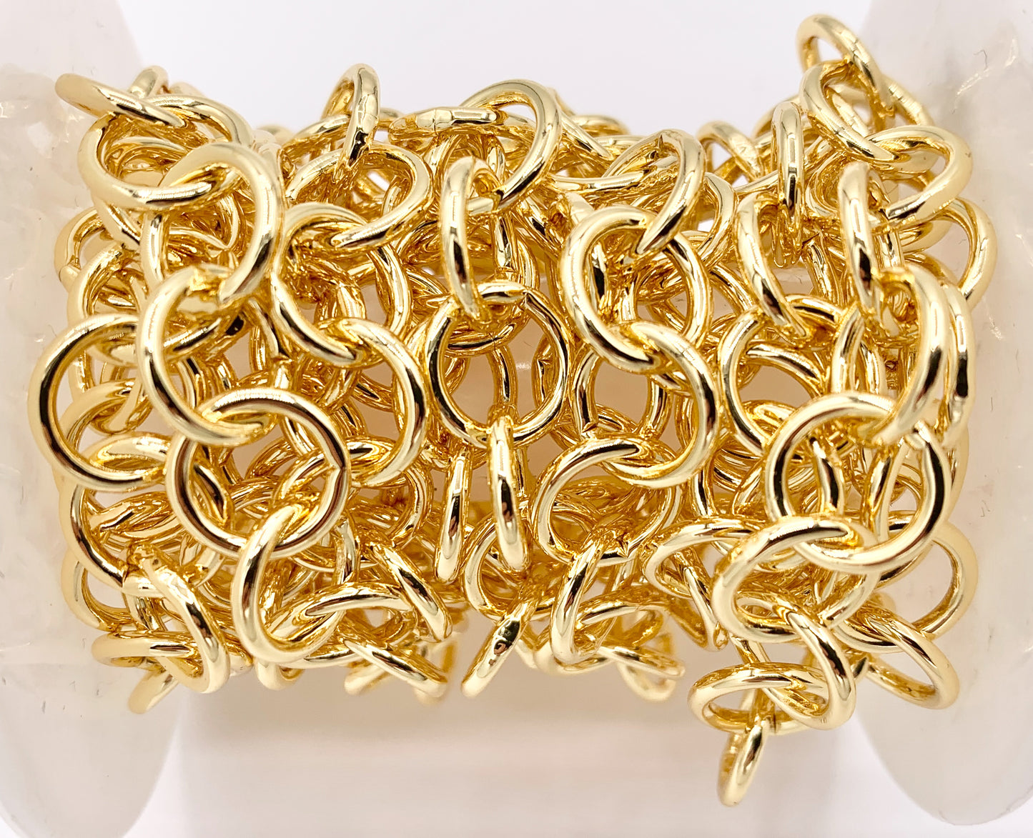 Smooth Circle Link Chain in Real 18K Gold Plated Copper By The Spool For Jewelry Making