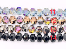 Load image into Gallery viewer, 12x14mm Ice Shape Faceted Shiny Glass Hexagon Crystal Beads Strand 14 Colors Available!!