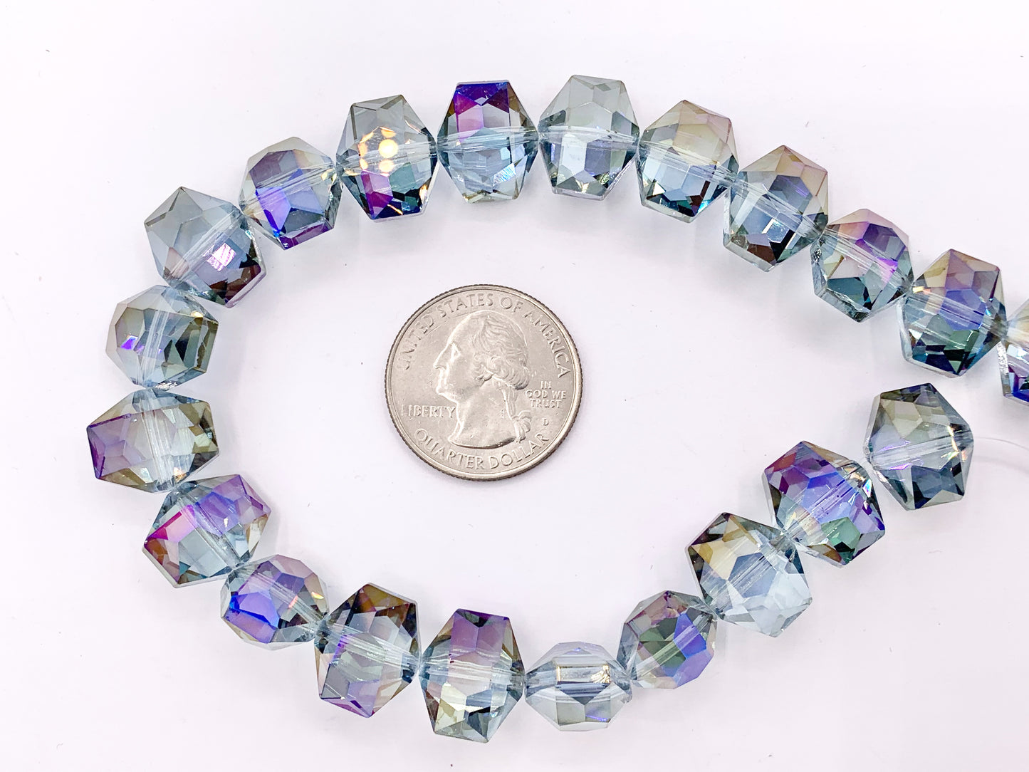 12x14mm Ice Shape Faceted Shiny Glass Hexagon Crystal Beads Strand 14 Colors Available!!