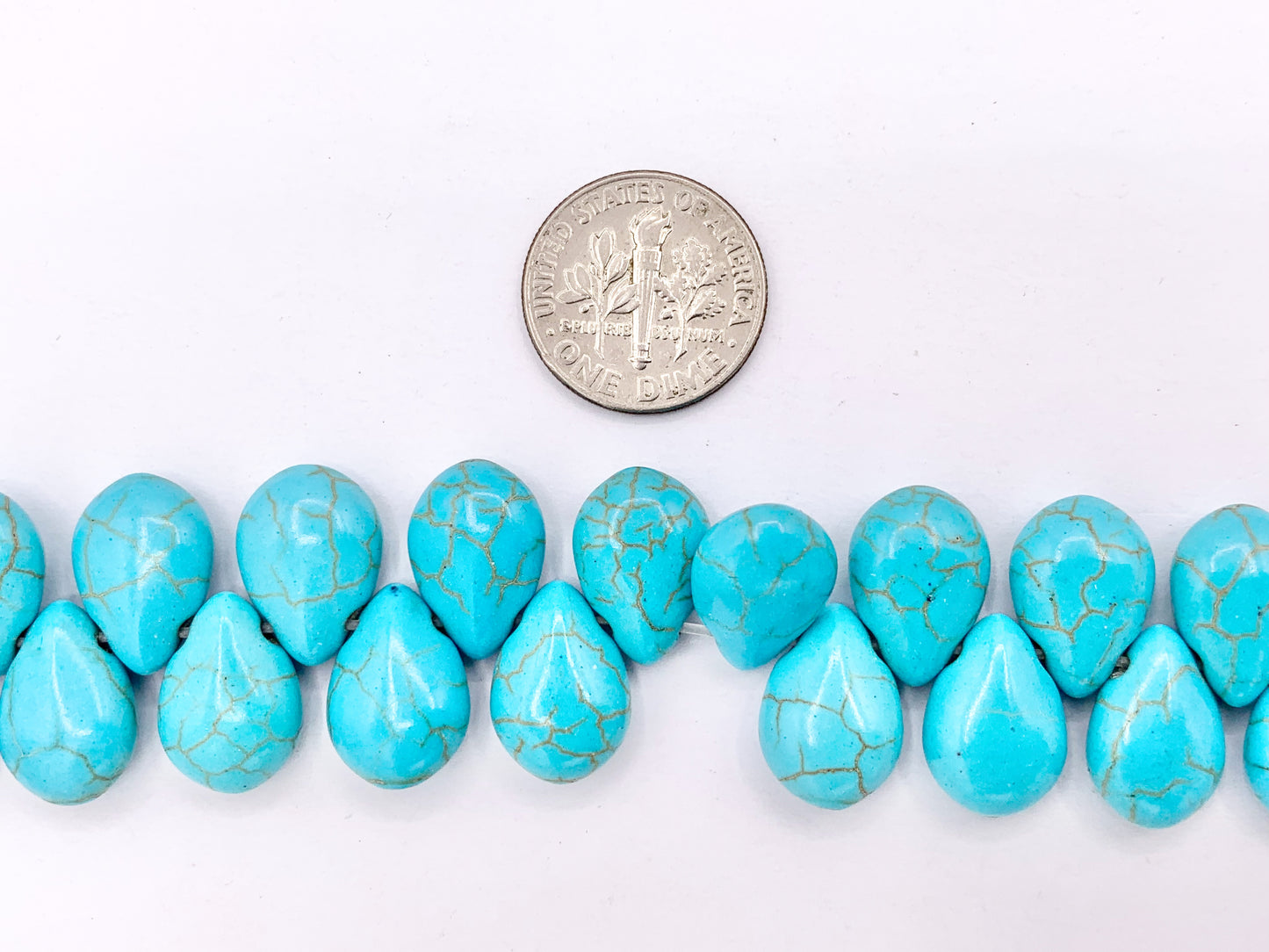 10x14mm Howlite Teardrop Beads Available in Multicolor, Red, Turquoise and White Color Around 15" Price for 1 Strand