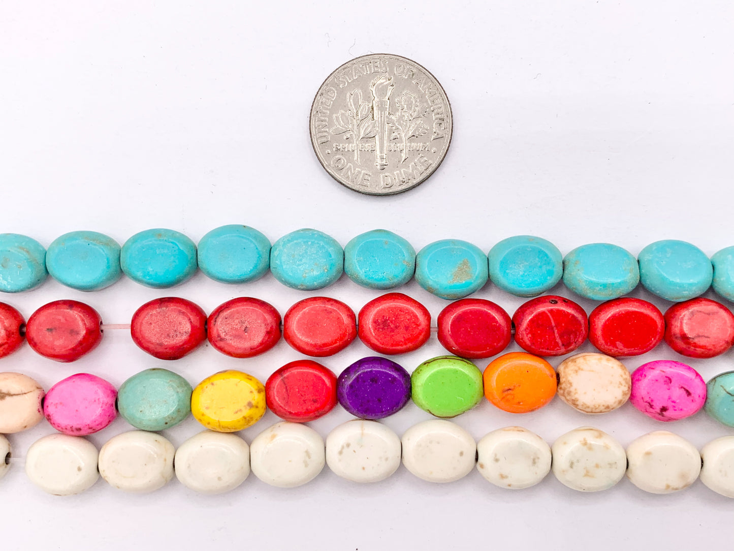7x9mm Howlite Oval Beads Available in 9 Color Around 15" Price for 1 Strand