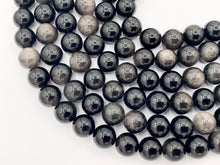 Load image into Gallery viewer, Silver Obsidian Round Smooth Shiny Natural Healing Gemstone Beads Men's and Women's bracelet 6-14mm Around 15"