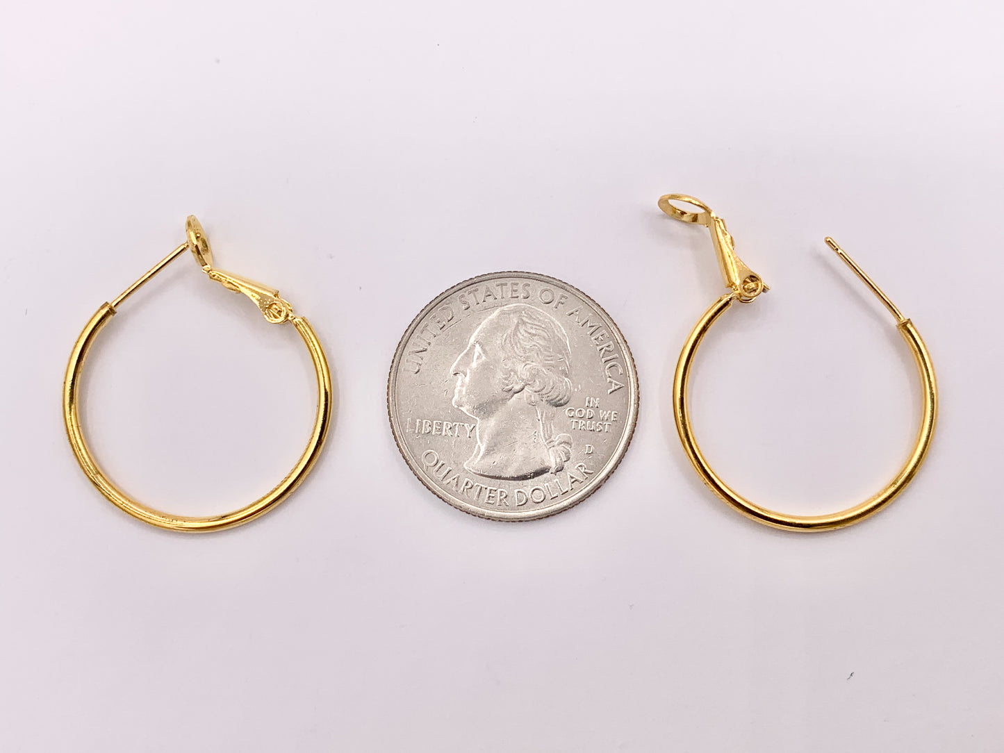 25mm Pewter Plain Earring Hoops Available in Gold, Silver, Copper, Brass And Gunmetal 9 PAIRS