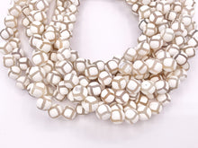Load image into Gallery viewer, Matte White Tibetan Dzi Agate Round Natural Gemstone Beads 14"