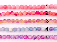 Cargar imagen en el visor de la galería, 8mm Beautiful Marble Color Dyed Jade Smooth Round Beads | Multicolor Dyed Jade Imitation Stone Beads Around 15" Price Per Strand 9 Colors!