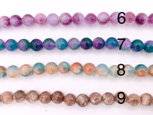 Cargar imagen en el visor de la galería, 8mm Beautiful Marble Color Dyed Jade Smooth Round Beads | Multicolor Dyed Jade Imitation Stone Beads Around 15" Price Per Strand 9 Colors!