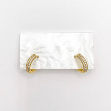 Cargar imagen en el visor de la galería, 16mm Hoop Huggies Pave Earrings in Real Gold 18K Micro CZ Earring Hoop 5 PAIRS