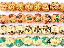 Cargar imagen en el visor de la galería, 22mm Flower Print Acrylic Rhinestone Beads Shiny Round Ball Sparkle Gumball Resin Beads For Jewelry Making 6" |Available in 5 Colors