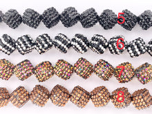 Cargar imagen en el visor de la galería, 20mm Acrylic Rhinestone Cube Beads Shiny Dice Sparkle Gumball Resin Beads For Jewelry Making 7" |Available in 8 Colors