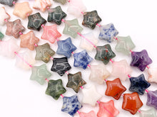 Load image into Gallery viewer, 15mm Puffy Star Shape Assorted Stone Beads 16" Price 1 Strand