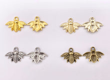 Load image into Gallery viewer, 21x16mm Pewter Bumble Bee Carved Pendants Cute Animal One Sided Charms Bulk Order in Gold, Matte Gold, Silver, Brass