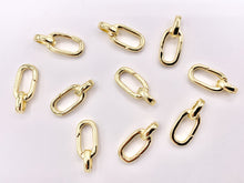 Cargar imagen en el visor de la galería, 18K Gold Plated Oval Snap Hook Clasp Keyring Clasp 8 PCS