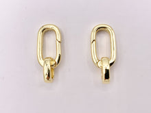 Cargar imagen en el visor de la galería, 18K Gold Plated Oval Snap Hook Clasp Keyring Clasp 8 PCS