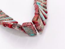 Cargar imagen en el visor de la galería, Dyed Variscite/Sea Sediment/Impression Jasper Rectangle Double Hole Double Drilled Bracelet Beads