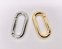 Cargar imagen en el visor de la galería, 1.25 Inch Cute Plain Oval Key Chain Clasps in 18K Gold/Platinum Plated Copper 6 PCS