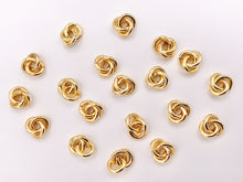 Cargar imagen en el visor de la galería, Cute Love Knot Spacer Beads in Real 18K Gold Plated Over Brass | Small Space Gold Ring Beads For Jewelry Making/Designs 30 PCS