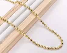 Load image into Gallery viewer, Delicate 18K Gold Plated Copper Tiny Round 3mm Gold Beads Beaded Finished Necklace 17.5" + 2" Extension Link 5 PCS