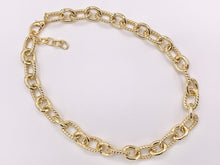 Load image into Gallery viewer, Chunky Twisted Oval Necklace Gold/Silver Plated Copper Finished Necklace 18.5" - 20.5"