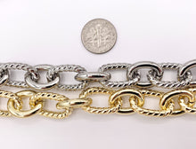 Load image into Gallery viewer, Chunky Twisted Oval Necklace Gold/Silver Plated Copper Finished Necklace 18.5" - 20.5"