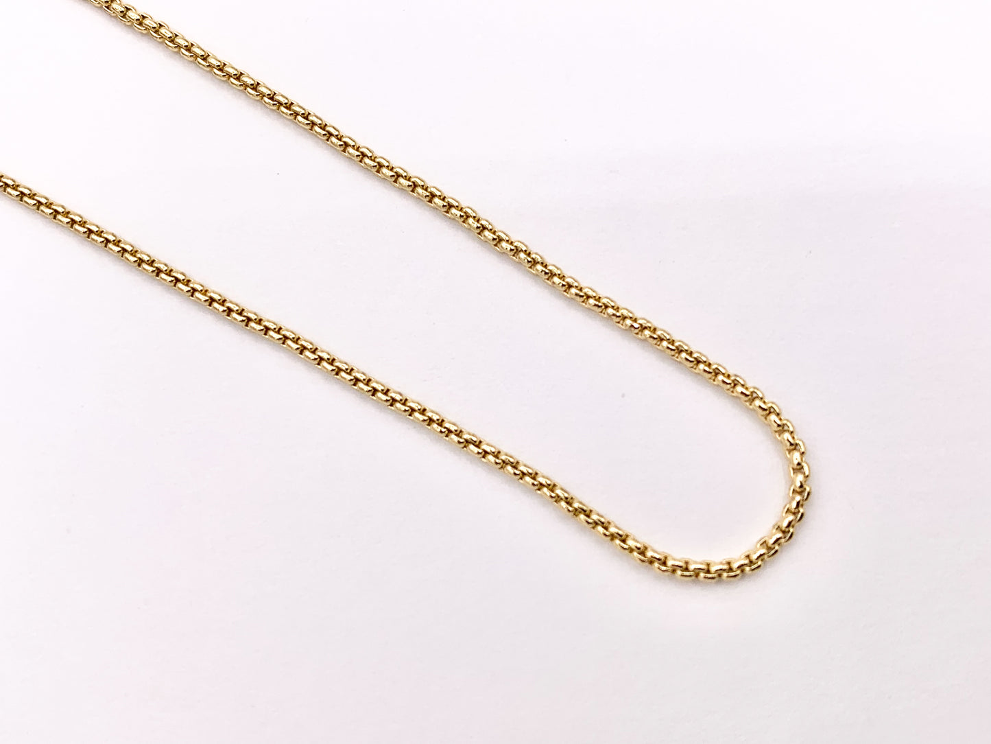 Delicate Box Chain Necklace Gold Plated Dainty Minimalist Finished Necklace 17.5" + 2" Extension Link 10 PCS