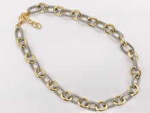 Cargar imagen en el visor de la galería, Chunky Twisted Oval Link Chain Necklace And Bracelet in Gold/Silver 2 Tone Plated Copper Finished Necklace 18.5"-20" Bracelet 7"-8" 1PC