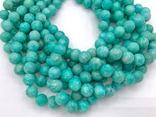 Cargar imagen en el visor de la galería, High Quality Peruvian Amazonite Round Smooth Shiny Natural Green Gemstone Beads 4mm 5mm 6mm 8mm 10mm 12mm Around 14-15"