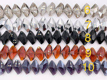 Cargar imagen en el visor de la galería, 24x14mm Irregular Shape Crystal Faceted Shiny Glass Geometric Triangular Beads Strand 15 Colors Available!! (Swipe to See Numbered Colors)