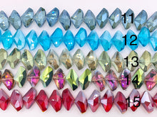 Cargar imagen en el visor de la galería, 24x14mm Irregular Shape Crystal Faceted Shiny Glass Geometric Triangular Beads Strand 15 Colors Available!! (Swipe to See Numbered Colors)