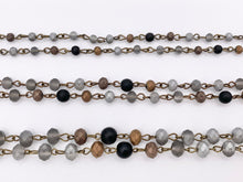 Cargar imagen en el visor de la galería, Matte Multi Metallic Color Crystal Rondelle Faceted Rosary Beaded Chain With Brass Wire By Spool 4mm 6mm 8mm
