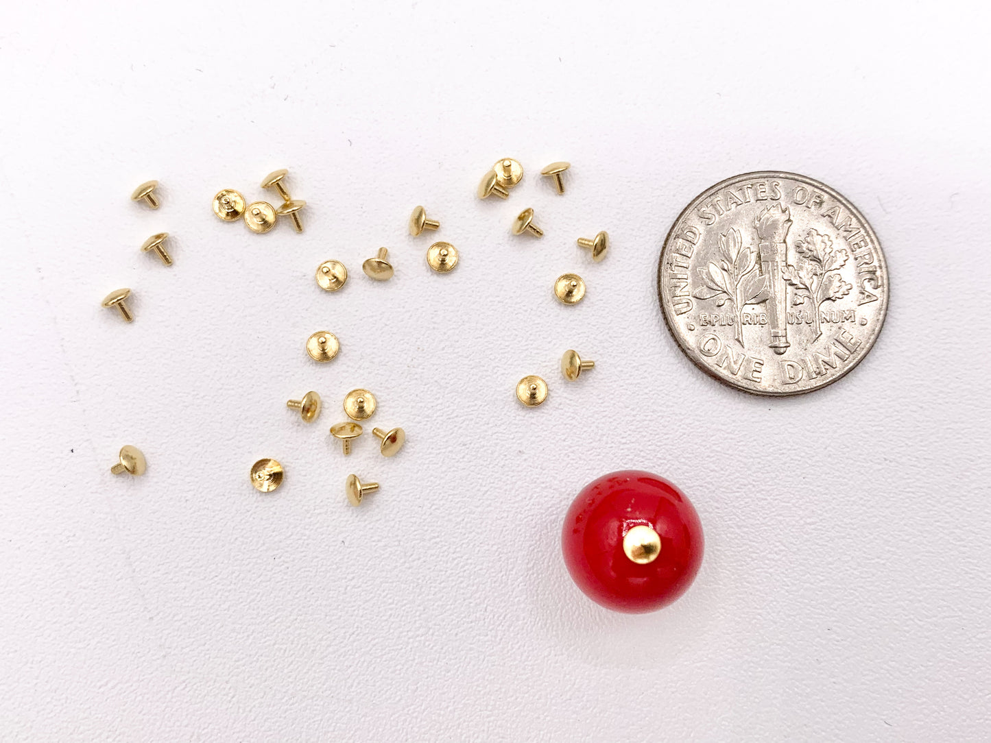 Bead Hole Cover Plug In Peg Stopper in 18K Gold Plated Copper 200 PCS